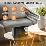 Comfort Zone Retro Style Personal Heater in Black