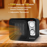 Comfort Zone Retro Style Personal Heater in Black