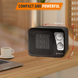 Comfort Zone Retro Style Personal Heater in Black