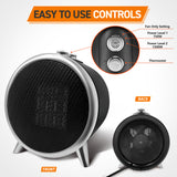 Comfort Zone Retro 1500 Watt Ceramic Heater with Overheat Safety in Black