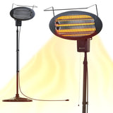 Comfort Zone Outdoor/Indoor Electric Patio Heater with Stand in Black