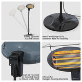 Comfort Zone Outdoor/Indoor Electric Patio Heater with Stand in Black