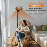 Comfort Zone Outdoor/Indoor Electric Patio Heater with Stand in Black