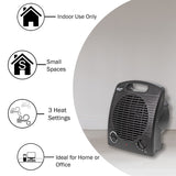 Comfort Zone Energy Save Fan-Forced Space Heater in Black