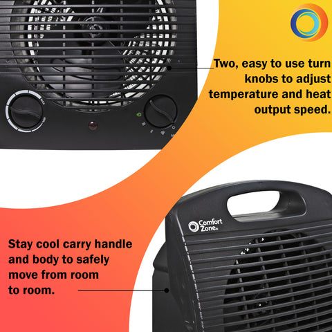 Comfort Zone Energy Save Fan-Forced Space Heater in Black – Comfort Zone,  Mr. Brands, LLC.