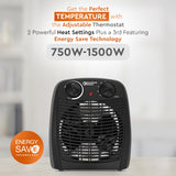 Comfort Zone Fan-Forced Personal Heater in Black