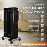 Comfort Zone Oil-Filled Digital Radiator Heater in Black