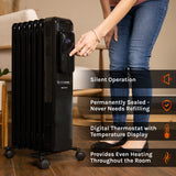 Comfort Zone Oil-Filled Digital Radiator Heater in Black