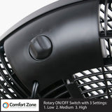 Comfort Zone 20" 3-Speed High Velocity Floor Fan in Black