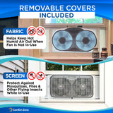 Comfort Zone 9" 3-Speed Reversible Twin Window Fan with Remote Control in White