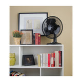 Comfort Zone 12" 3-Speed Oscillating Table Fan with Adjustable Tilt in Black