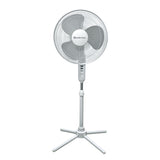 Comfort Zone 16" 3-Speed Adjustable Oscillating Pedestal Fan in White & Black