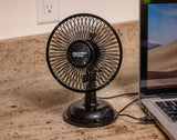 Comfort Zone 5" 2-Speed Oscillating Desk Fan in Black