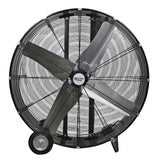 Comfort Zone 42" 3-Speed High Velocity Industrial Drum Fan in Black