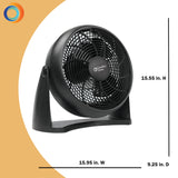 Comfort Zone 10" 3-Speed High-Velocity Turbo Table Fan in Black