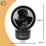 Comfort Zone 6" 3-Speed Globe Fan with Remote in Black