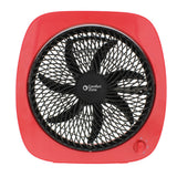 Comfort Zone 10" 3-Speed Square Turbo Desk Fan in Red