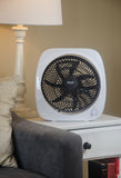 Comfort Zone 10" 3-Speed Square Turbo Desk Fan in Red