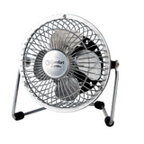 Comfort Zone 4" 1-Speed Desktop Fan in Silver & Black