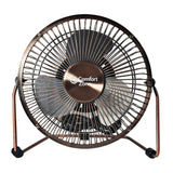 Comfort Zone 6" Dual Powered USB Desk Fan in Silver