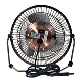 Comfort Zone 6" Dual Powered USB Desk Fan in Silver