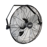 Comfort Zone 18" 3-Speed High-Velocity Industrial Wall-Mount Fan in Black