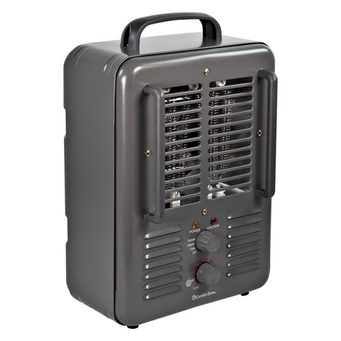 Comfort Zone 3-Prong Utility Milkhouse Heater in Grey