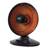 Comfort Zone Electric Oscillating Radiant Dish Heater with Adjustable Tilt in Black