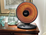 Comfort Zone Electric Oscillating Radiant Dish Heater with Adjustable Tilt in Black
