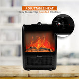 Comfort Zone Mini Ceramic Tabletop Fireplace Heater in Black
