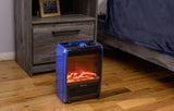 Comfort Zone Mini Ceramic Tabletop Fireplace Heater in Blue