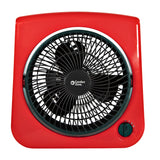 Comfort Zone 10" 3-Speed Adjustable Turbo Fashion Table Fan in Red