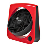 Comfort Zone 10" 3-Speed Adjustable Turbo Fashion Table Fan in Red