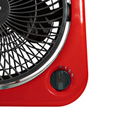 Comfort Zone 10" 3-Speed Adjustable Turbo Fashion Table Fan in Red