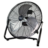 Comfort Zone 20" 3-Speed Floor Fan with 360-Degree Adjustable Tilt in Black