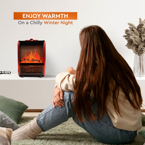 Comfort Zone Mini Ceramic Tabletop Fireplace Heater