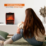 Comfort Zone Mini Ceramic Tabletop Fireplace Heater in Red