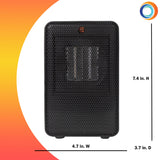 7" Fan Forced Personal Ceramic Heater, Black