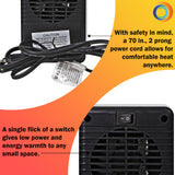 7" Fan Forced Personal Ceramic Heater, Black