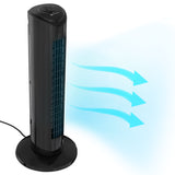 Comfort Zone 29" 3-Speed Oscillating Tower Fan w/ Sturdy Base in Black