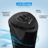 Comfort Zone 29" 3-Speed Oscillating Tower Fan w/ Sturdy Base in Black