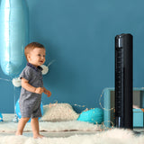 Comfort Zone 29" 3-Speed Oscillating Tower Fan w/ Sturdy Base in Black