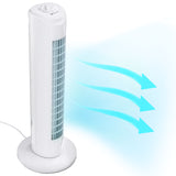 Comfort Zone 29" 3-Speed Oscillating Tower Fan w/ Sturdy Base in White