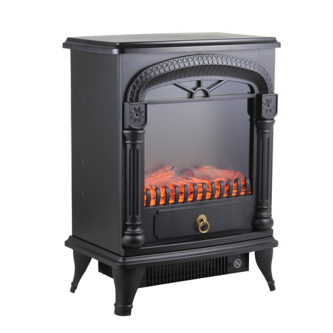 Comfort Zone Electric Fireplace Stove Heater in Black