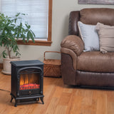 Comfort Zone Electric Fireplace Stove Heater in Black