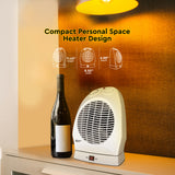 Comfort Zone Oscillating Electric Portable Heater with Thermostat in White