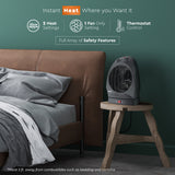 Comfort Zone Oscillating Electric Portable Heater with Thermostat in Black