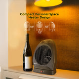 Comfort Zone Oscillating Electric Portable Heater with Thermostat in Black
