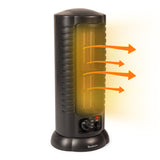 Comfort Zone Mini Oscillating Ceramic Tower Heater in Black