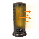 Comfort Zone Mini Oscillating Ceramic Tower Heater in Black